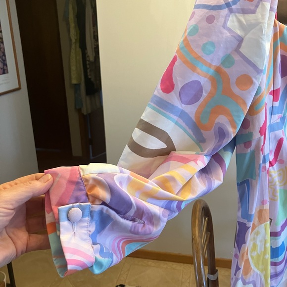 NWT $195 Liliana Meza Gianni dress Sz Medium.  Colorful & playful & comfortable - Picture 6 of 16